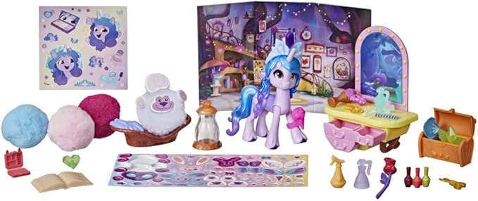 My Little Pony: A New Generation Movie Story Scenes Critter Creation Izzy Moonbow - Toy with 25 Accessories and 3-Inch Purple Pony