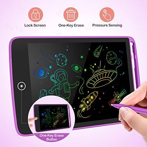 2 Pack LCD Writing Tablet, Colorful Screen Doodle Board 8.5 Inch Drawing Tablet for Kids, Learning Toys Birthday Gifts Travel Activity Games for 3 4 5 6 Year Old Boys and Girls Toddlers(Purple Pink)
