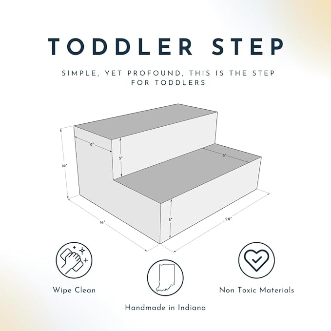 Foamnasium Toddler Step, Indoor Foam Playset, Soft Toddler and Active Kids Play Foam Step for Crawling, Climbing, Sliding and Jumping, Made in The US, Enhanced Camel