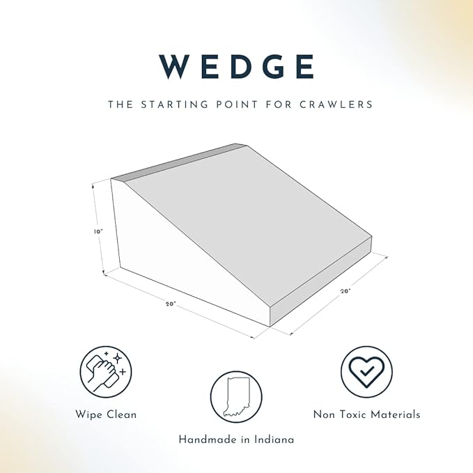 Foamnasium Wedge, Indoor Foam Playset, Soft Toddler and Active Kids Play Foam Wedge for Crawling, Climbing, Sliding and Jumping, Made in The US, White