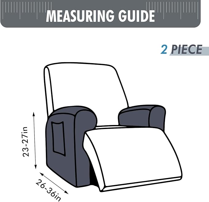 100% Waterproof Armrest Covers for Recliner Sofa, 2 Pieces Stretch Recliner Armrest Slipcovers Washable Couch Arm Covers for Recliners for Pets, Dogs, Kids (Wine, Armrest Covers)