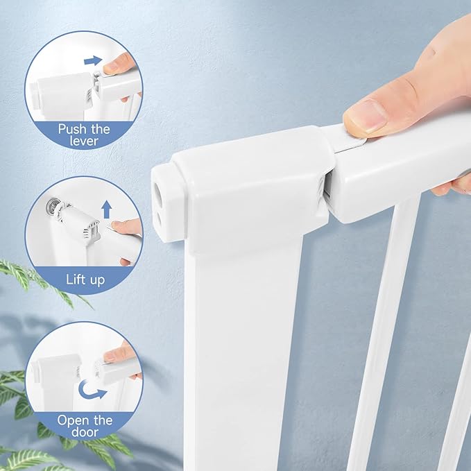 Extra Tall Baby Safety Gate Extends Up to Extra Wide, Baby Gate for Doorways Hallways, Retractable Child Gate for Stairs, Easy Fit Pet Gate, Dog Gates for The House Indoor/Outdoor, Pressure Mounted.