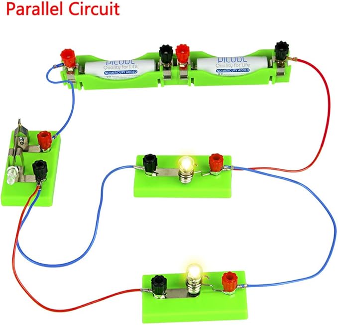 OSOYOO Kids Electricity Circuit Learning Kit for Science Study,Series Circuit Parallel Circuit, Physics Experiments Learning Tool for Kids Age 5+