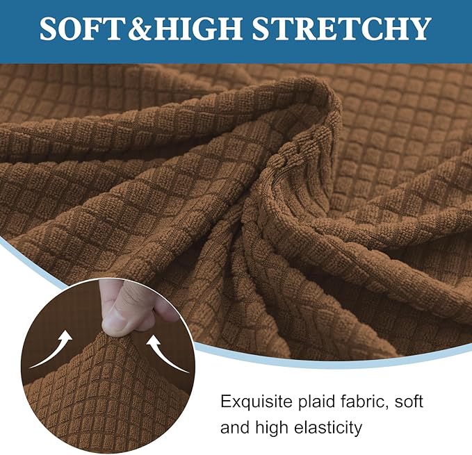 100% Waterproof Jacquard Fabric Couch Cover, Dual Layer with TPU Film, Leakproof High Elasticity Non-Slip Washable Furniture Protector for Pets, Dogs, Cats and Kids(Oversized Sofa,Light Coffee)