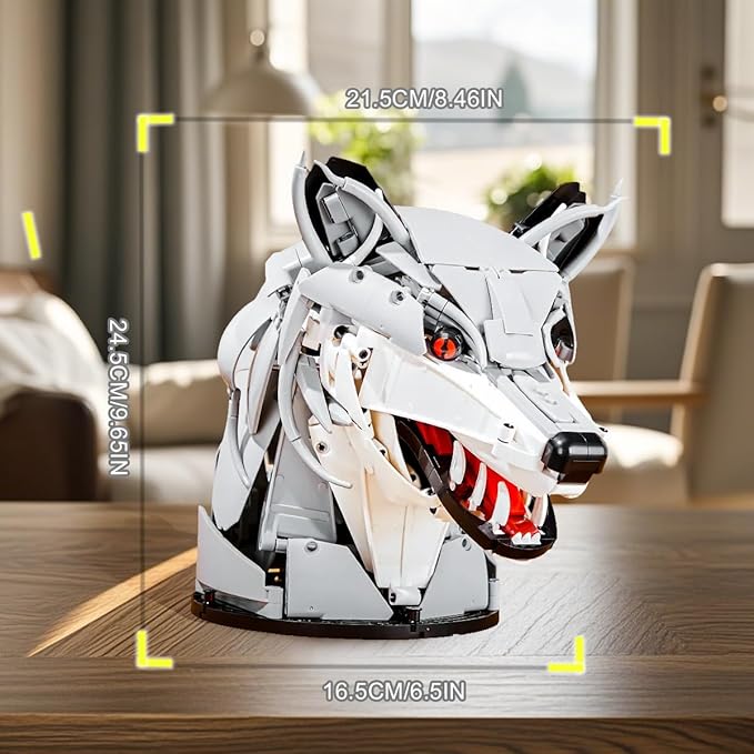 DAHONPA Wolf Head Creative Decoration Series Animal Building Blocks Set(992 PCS) Gift for Adults and Kids, Room Desk Decor or Wall Hanging