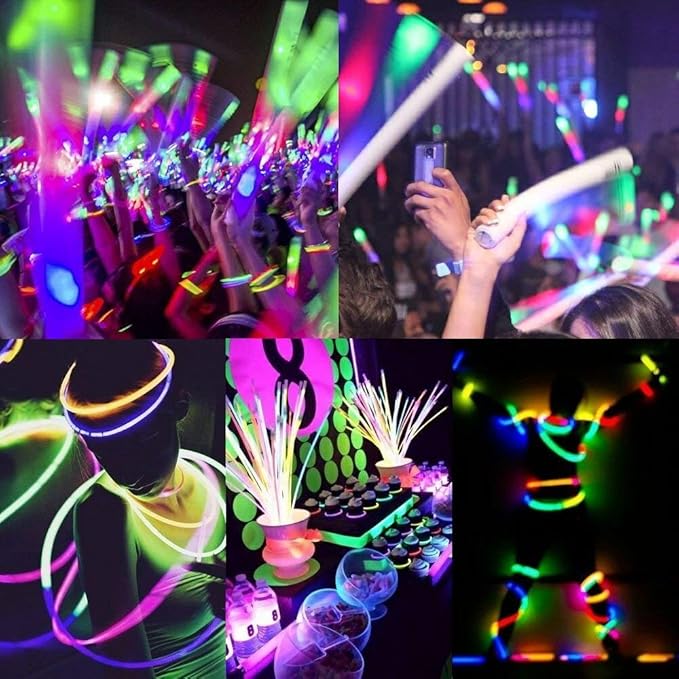 Glow Sticks Bulk Wholesale Necklaces, 1200 22” Blue Glow Stick Necklaces, Bright Color, Glow 8-12 Hrs, Connector Pre-Attached, Sturdy Packaging, GlowWithUs Brand