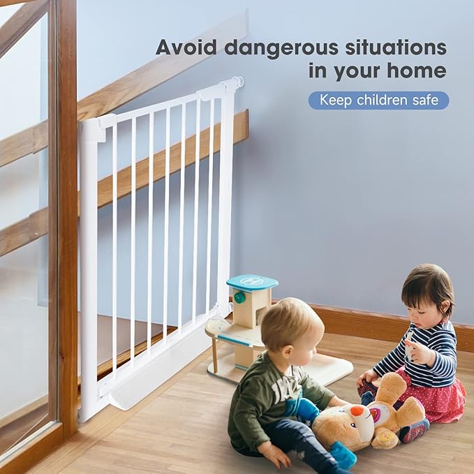 Extra Tall Baby Safety Gate Extends Up to Extra Wide, Baby Gate for Doorways Hallways, Retractable Child Gate for Stairs, Easy Fit Pet Gate, Dog Gates for The House Indoor/Outdoor, Pressure Mounted.