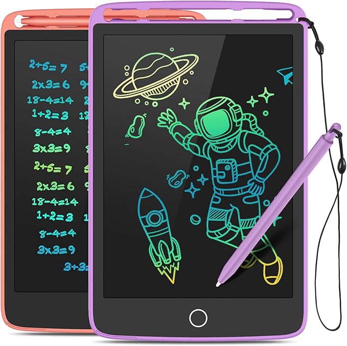 2 Pack LCD Writing Tablet, Colorful Screen Doodle Board 8.5 Inch Drawing Tablet for Kids, Learning Toys Birthday Gifts Travel Activity Games for 3 4 5 6 Year Old Boys and Girls Toddlers(Purple Pink)