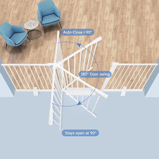 Extra Tall Baby Safety Gate Extends Up to Extra Wide, Baby Gate for Doorways Hallways, Retractable Child Gate for Stairs, Easy Fit Pet Gate, Dog Gates for The House Indoor/Outdoor, Pressure Mounted.