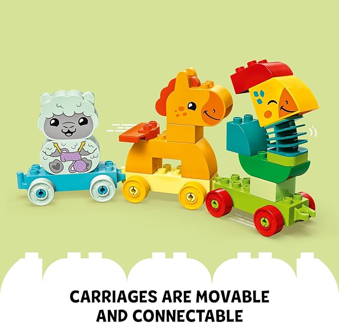 LEGO DUPLO My First Animal Train Building Set and Horse Toy, Educational Toy for Toddlers Ages 1-3 with 4 Animal Figures, Creative Nature Toy Birthday Gift for Animal Loving Preschoolers, 10412