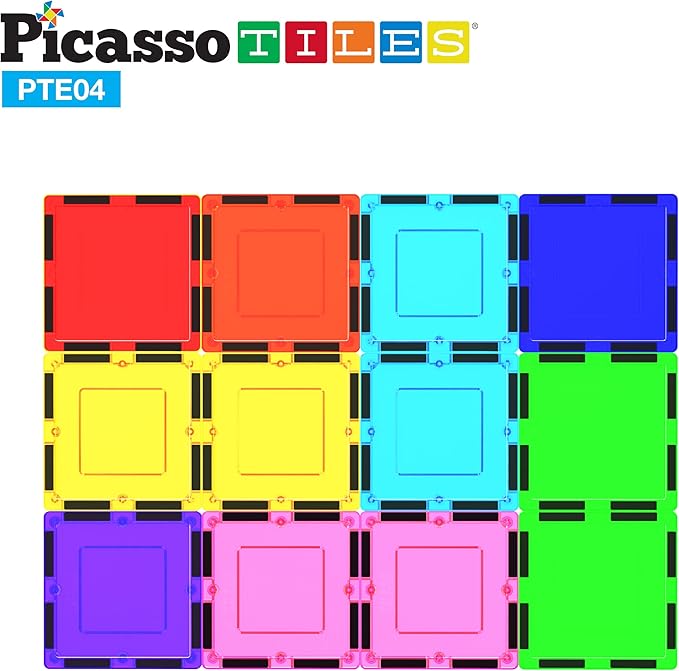 PicassoTiles Magnetic Building Block Set Magnet Tiles Construction Toy STEM Learning Kit Educational Playboards Pretend Play Stacking Blocks Child Brain Development