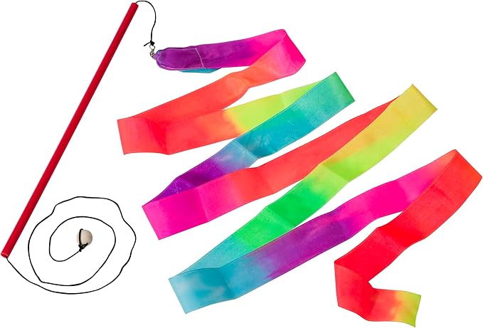 Playground Classics Rainbow Stunt Streamer - 6.5ft Multi-Colored Ribbon Streamer, Kids Outdoor Toys, Outdoor Toys for Girls
