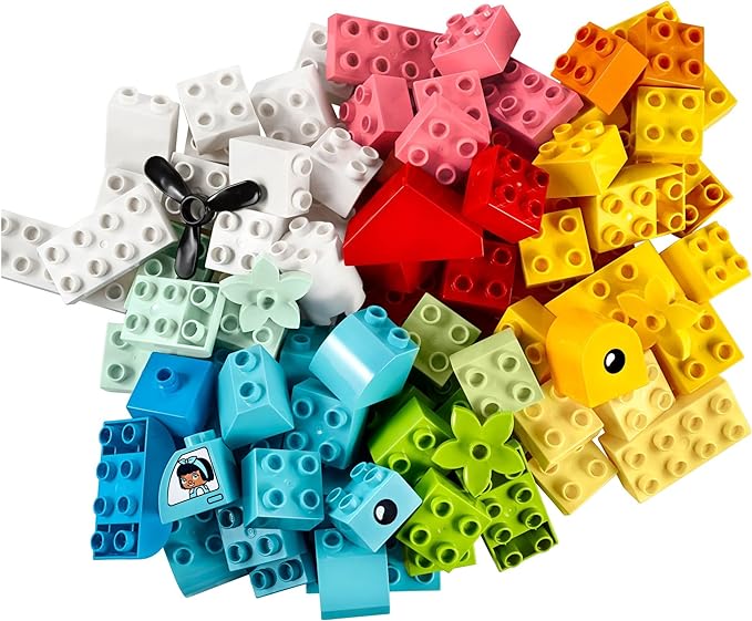 LEGO DUPLO Classic Heart Box, First Bricks Building Toy, Educational Activity and Development Set, Early Learning Toys for Toddlers 1.5-3 Years Old, 10909