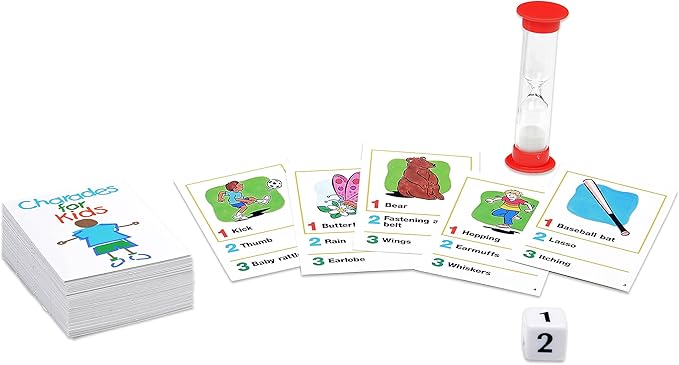 Pressman Charades for Kids Peggable - No Reading Required Family Game Multicolor ,5"