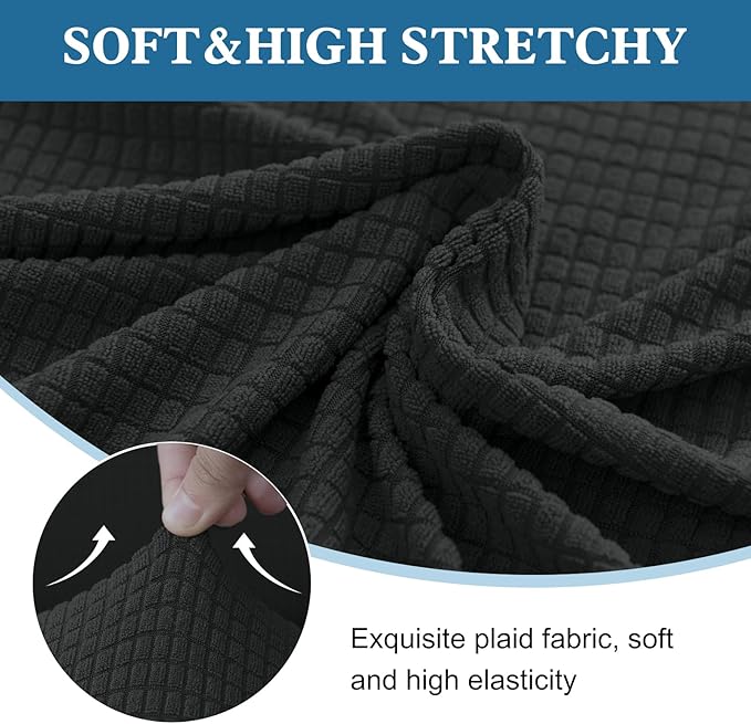 100% Waterproof Jacquard Fabric Couch Cover, Dual Layer with TPU Film, Leakproof High Elasticity Non-Slip Washable Furniture Protector for Pets, Dogs, Cats and Kids (Oversized Sofa,Dark Gray)