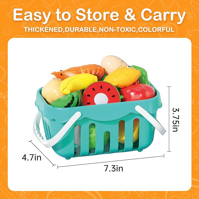 130Pcs Kitchen Playset, Toddler Pretend Cooking Play Pots, Pans, Utensils Cookware, Daily Food Fruit Veges, Shopping Storage Basket, Dessert, Prop Money, Learning Gift for Child (White)