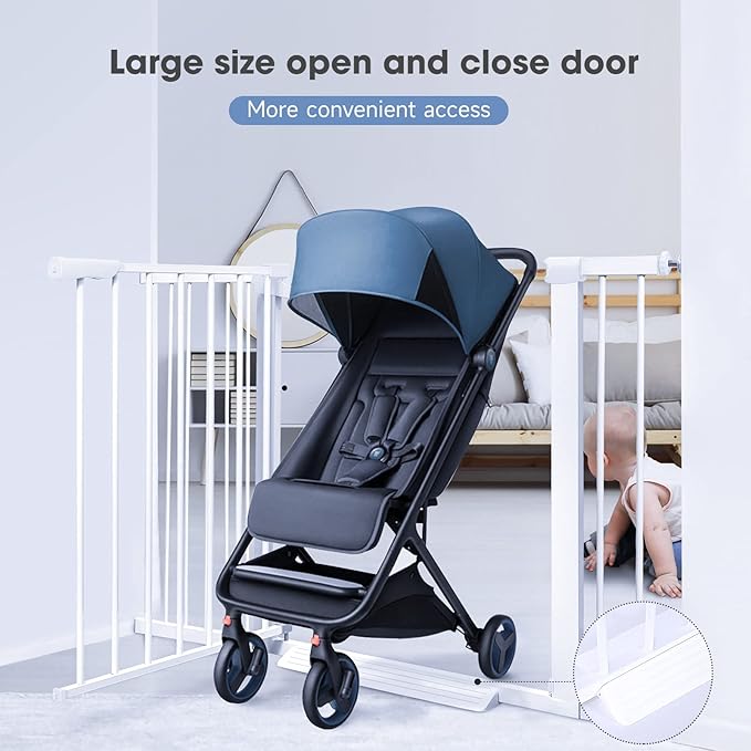 Extra Tall Baby Safety Gate Extends Up to Extra Wide, Baby Gate for Doorways Hallways, Retractable Child Gate for Stairs, Easy Fit Pet Gate, Dog Gates for The House Indoor/Outdoor, Pressure Mounted.