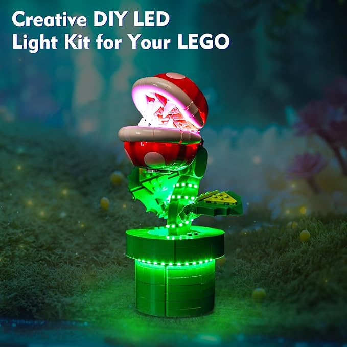 LED Light Kit Compatible with Lego Piranha Plant 71426 Set DIY Creative Lighting Set Accessories Compatible with Lego Mario Piranha 71426 Building Set (Lights Only, No Models)