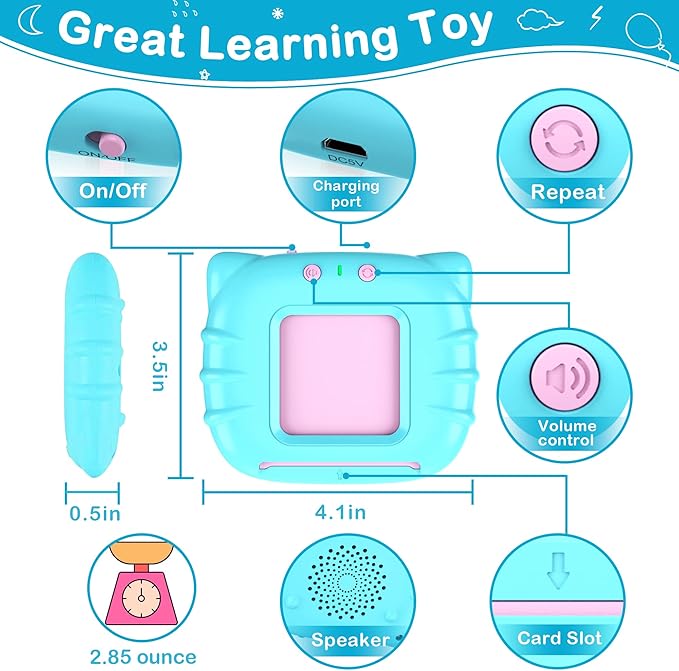 Spanish Flash Cards for Kids Toddlers 1-3, Bilingual Buddy Talking Flash Cards, Spanish Learning for Kids, Pocket Speech Therapy Toys, Montessori Language Learning Toys, 224 Sight Words