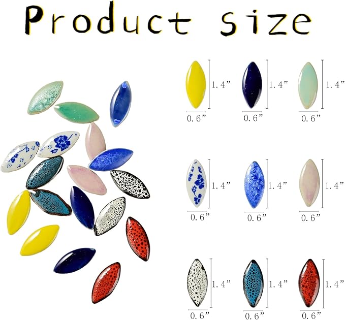 70 Pieces Petal Ceramic Tiles Mosaic Tiles, Bulk Ceramic Mosaic Pieces Stepping Stone Crafts Making Supplies for Home Outdoor Floor Vase Tabletop Decoration - Dark Blue