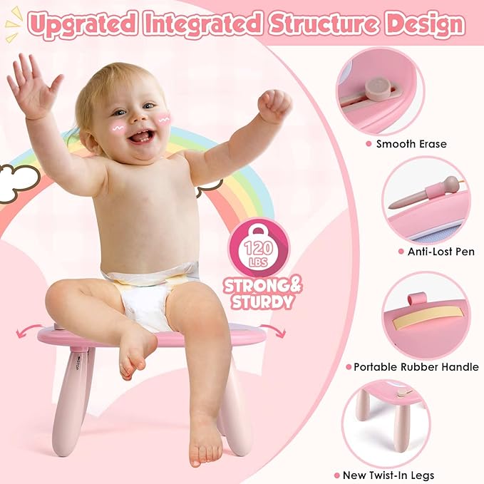 Smasiagon Toddler Toys Age 1-2, Magnetic Drawing Board, Early Learning Doodle Board Writing Painting Sketch Pad, Birthday Christmas Day Gifts for 1 2 3 Year Old (Pink)