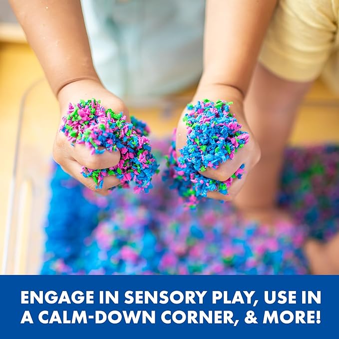 Educational Insights Playfoam Pluffle for Sensory Bins 4-Pack, Green, Blue, Pink & Black