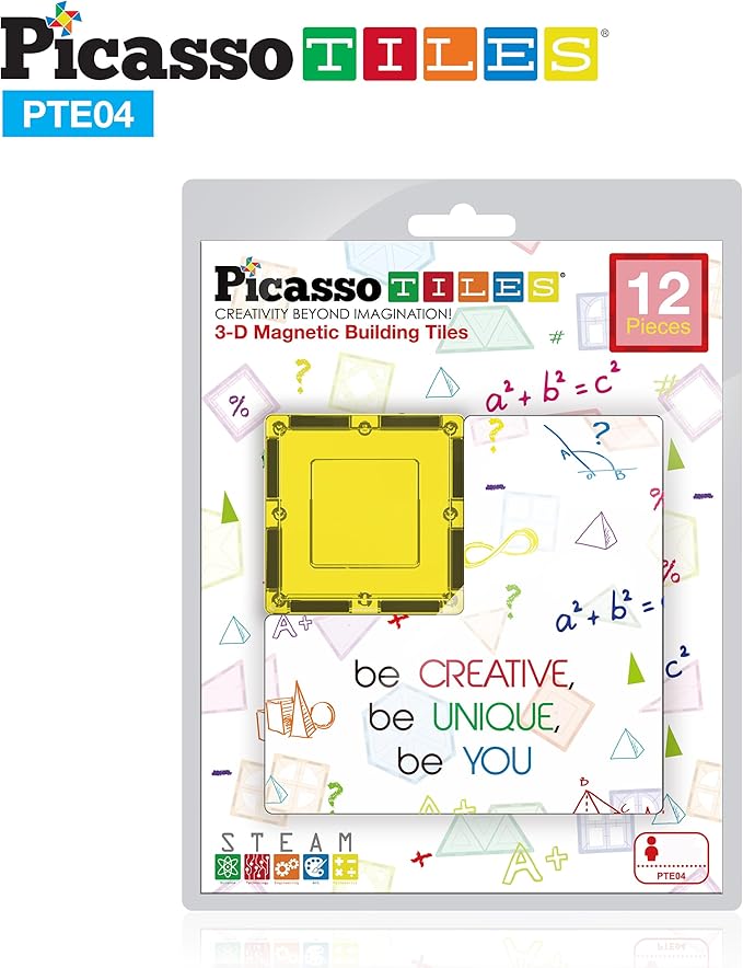 PicassoTiles Magnetic Building Block Set Magnet Tiles Construction Toy STEM Learning Kit Educational Playboards Pretend Play Stacking Blocks Child Brain Development