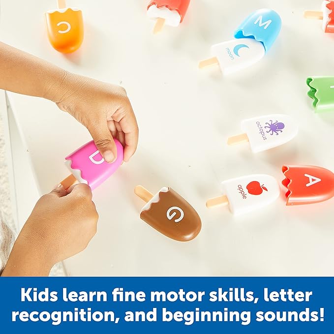 Learning Resources Mini ABC Pops, Toddler Learning Toys, Preschool Learning Activities, Montessori Toys for Kids, 52 Pieces, Ages 3+