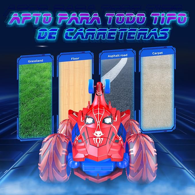 Spider Remote Control Car RC Cars Toys,Cool Rechargeable Stunt RC Car with 360 Flips 4WD Wheel with Bright Light,Fun Outdoor Toys Gifts for Kids Birthday or Chritmas 4-6 6-8 8-12 Years Old