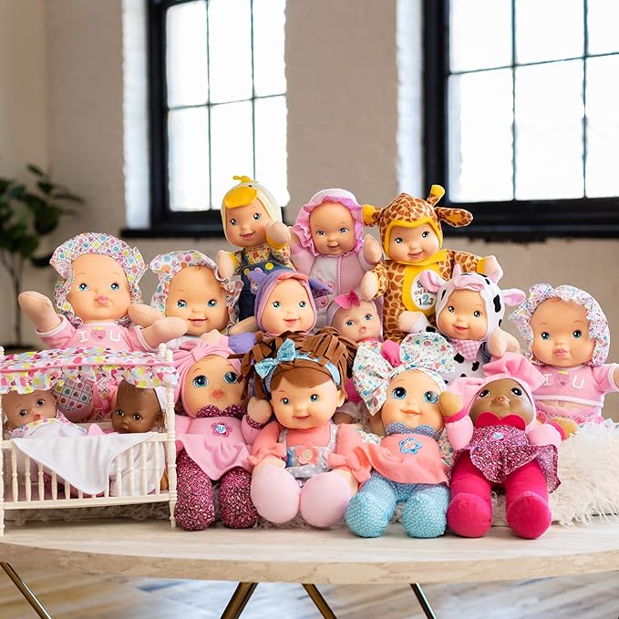 Baby's First Soft & Cuddly Baby Kisses Doll - Dressed in Print Top and Leggings - Press her Tummy for a Sweet Kisses Sounds and Says I Love You