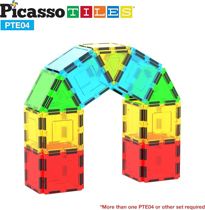 PicassoTiles Magnetic Building Block Set Magnet Tiles Construction Toy STEM Learning Kit Educational Playboards Pretend Play Stacking Blocks Child Brain Development