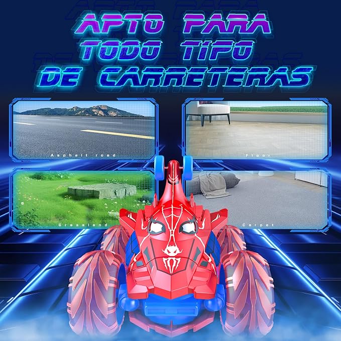 Spider Remote Control Car RC Cars Toys,Cool Rechargeable Stunt RC Car with 360 Flips 4WD Wheel with Bright Light,Fun Outdoor Toys Gifts for Kids Birthday or Chritmas 4-6 6-8 8-12 Years Old