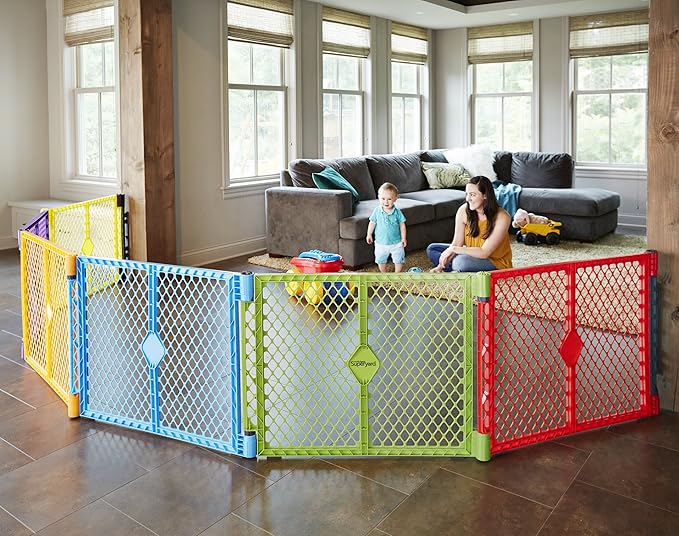 Toddleroo by North States Superyard Wall Mount Kit, Made in USA: Compatible with Superyard Classic, Colorplay, or Indoor/Outdoor 6 Panel Play Yard. Hardware kit to create extra wide barrier , Gray