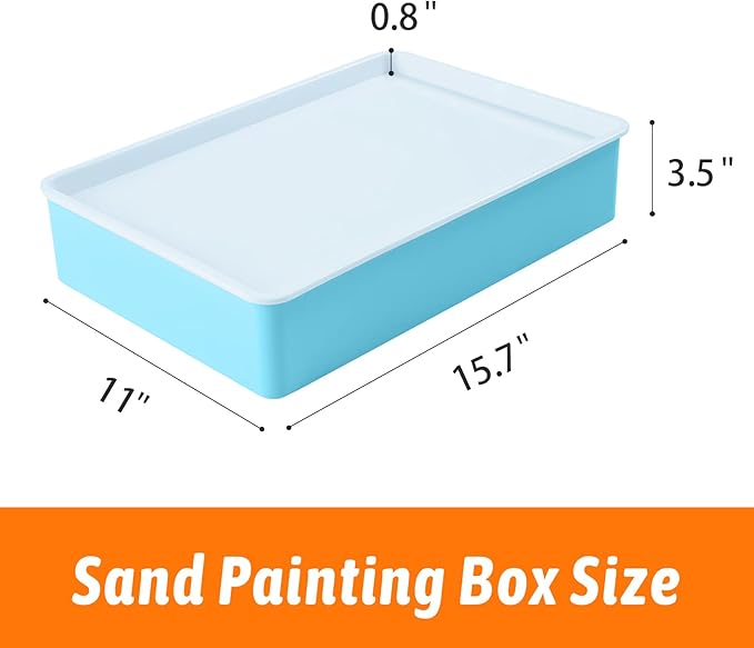 PreTrans Sand Painting Light Box – Kids’ Light Table for Creative Art, 3 Color Temperatures & 10 Brightness Levels, Classroom & Home Use - Blue