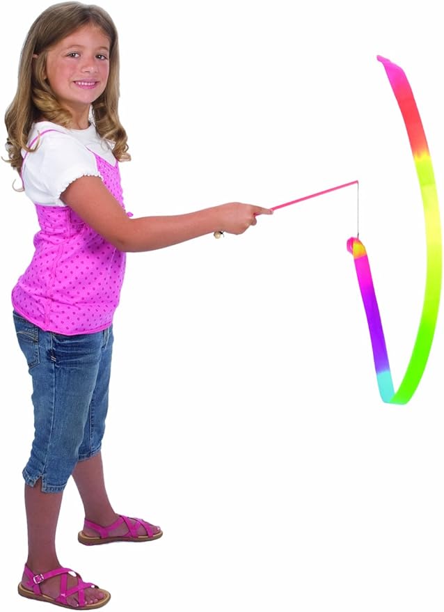 Playground Classics Rainbow Stunt Streamer - 6.5ft Multi-Colored Ribbon Streamer, Kids Outdoor Toys, Outdoor Toys for Girls