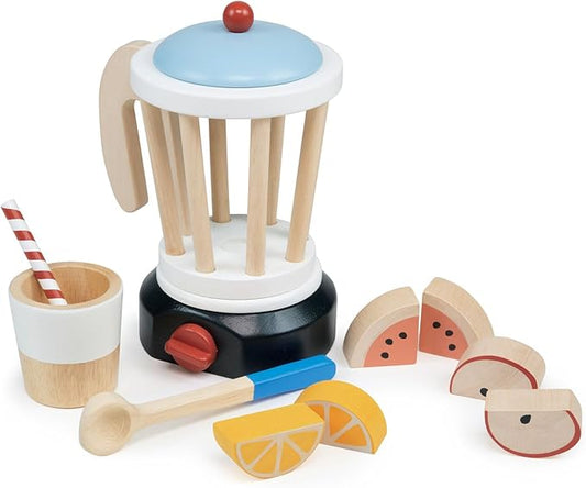 Mentari Toys - Smoothie Maker - Wooden Fruity Blender Toy Set for Pretend Cooking - Social, Creative, and Imaginative Development - Learning Role Play to Make a Healthy Shake - Age 3+