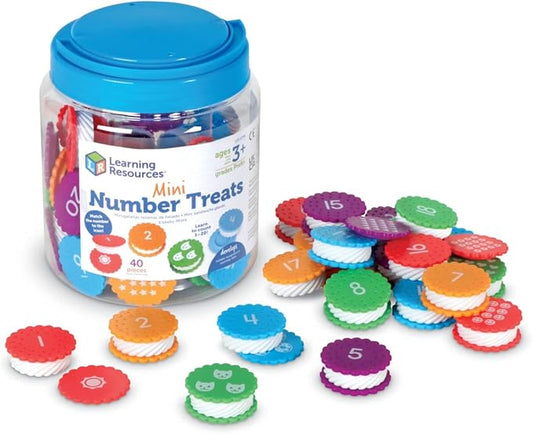 Learning Resources Mini Number Treats, Toddler Learning Toys, Learning & Education Toys, Montessori Toys for Kids, Baby & Toddler Toys, Cookie Toys, 40 Pieces, Ages 3+