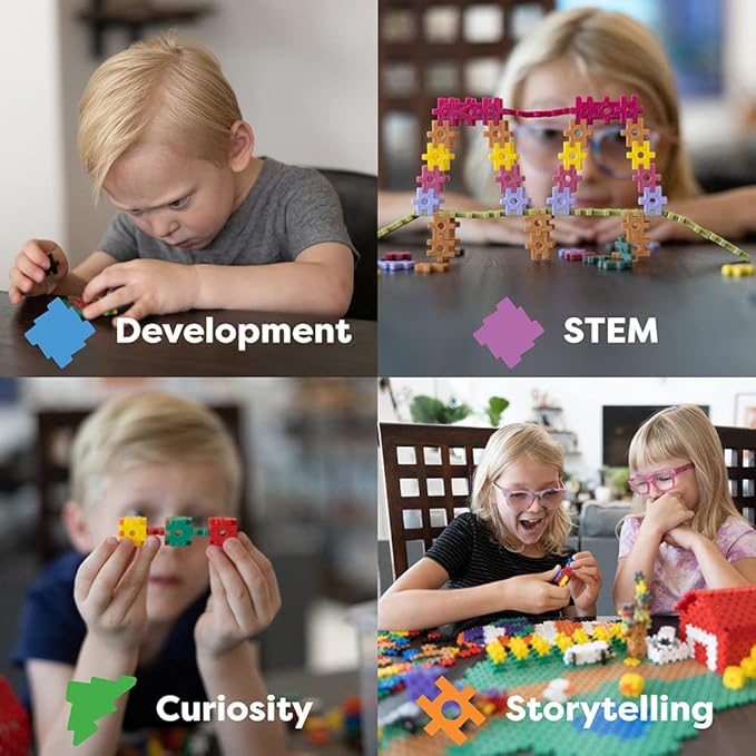 KADU Rainbow 250 Piece Set - STEM/STEAM Building + Construction Toy, for Open + Imaginative Play Ages 5+