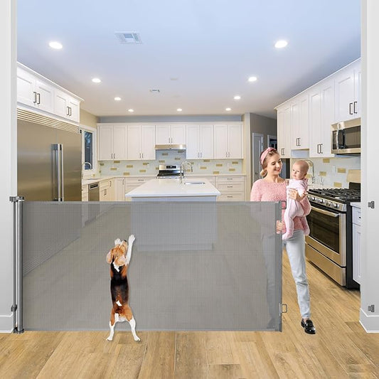42" Tall X 115" Extra Wide Baby Gates for Large Openings Outdoor Retractable Gate Baby Gate Long Retractable Baby Gates for Stairs Child Gate for Wide Openings Baby Gate Retractable Fence Outdoor Gate