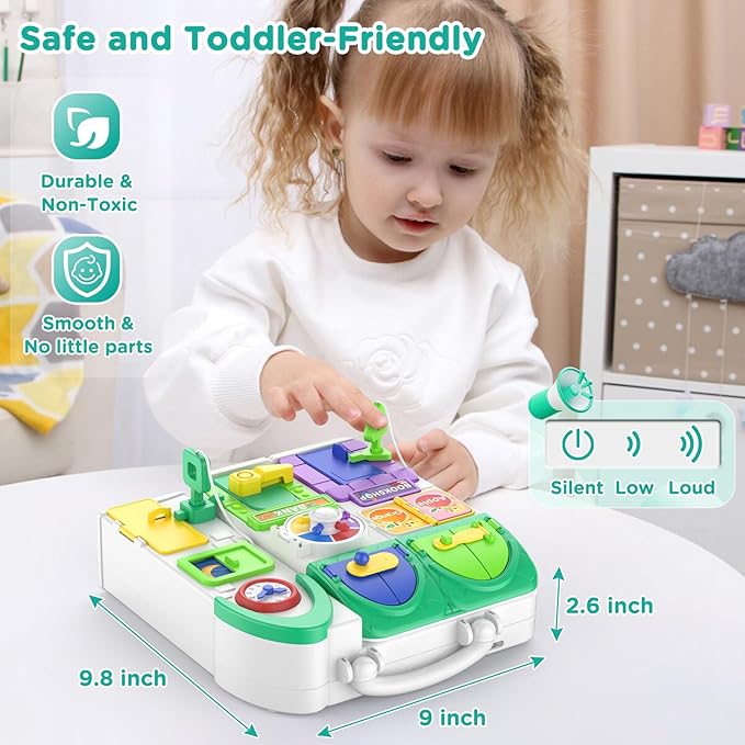 Toddler Toys Musical Montessori Busy Board, Early Educational Toy for Toddlers, Motor Skills Developmental Toy, Birthday Gift for Toddler Boy Girl