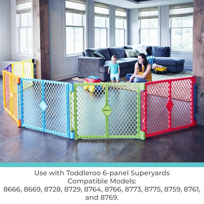Toddleroo by North States Superyard Wall Mount Kit, Made in USA: Compatible with Superyard Classic, Colorplay, or Indoor/Outdoor 6 Panel Play Yard. Hardware kit to create extra wide barrier , Gray