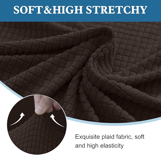 100% Waterproof Jacquard Fabric Couch Cover, Dual Layer with TPU Film, Leakproof High Elasticity Non-Slip Washable Furniture Protector for Pets, Dogs, Cats and Kids (Oversized Sofa,Coffee)