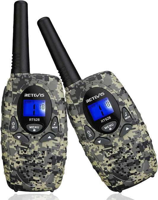 Retevis RT628 Kids Walkie Talkies,Army Toys for 6-12 Year Old Boys Girls,FRS Walky Talky with Key Lock,Gift for Outdoor Adventure Camping Hunt Trip(2 Pack,Camo)