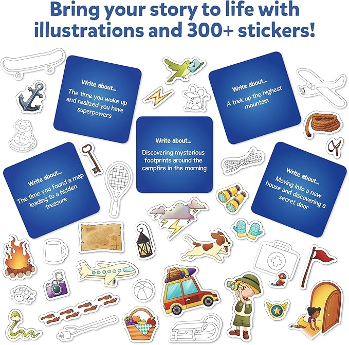 Skillmatics Storybook Art Kit - All My Adventures Art Kit for Kids, Write & Create Storybooks, Creative Activity for Boys & Girls, DIY Kit, 150+ Stickers, Gifts for Ages 5, 6, 7, 8, 9, 10