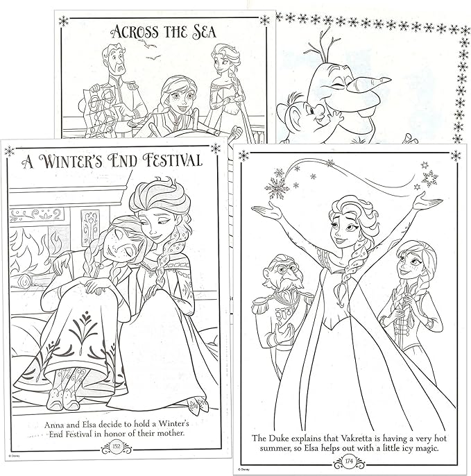 Disney Coloring Book Frozen 2 Arts Crafts Coloring, Painting Gift Set, Perforated Paper - Healthy Educational Play, for Kids Girls Boys Toddlers