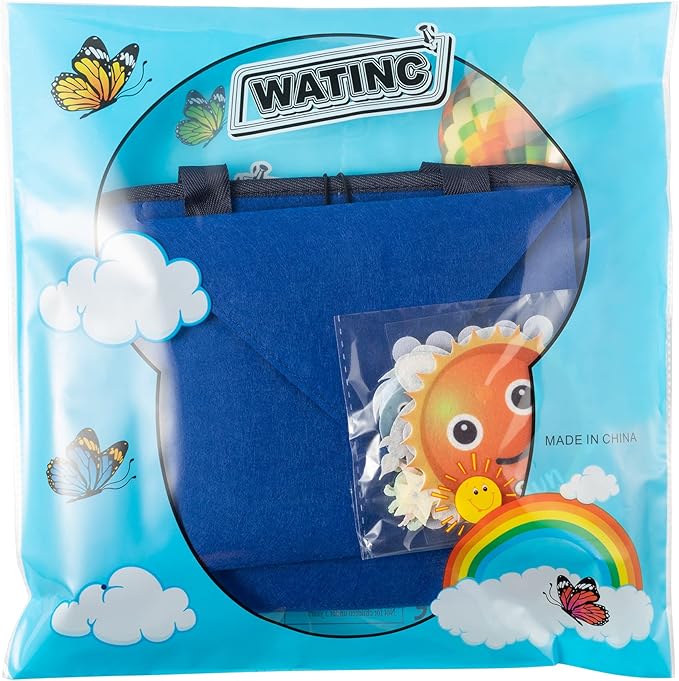 WATINC 25Pcs Outer Space Travel Felt-Board Story Set Portable Felt Board Solar System Universe Storytelling Planets Astronaut Galaxy Themed Preschool Early Learning Interactive Play Kit for Toddlers
