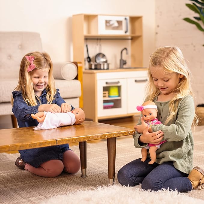 Baby's First Soft & Cuddly Baby Kisses Doll - Dressed in Pink Top and Print Leggings - Press her Tummy for a Sweet Kisses Sounds and Says I Love You