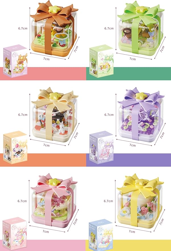 Creative Block Toys Block Ring Box 129PCS for Girls and Boys Birthday Gift Ornament Decoration Valentine's Day Gift for Teens14 +