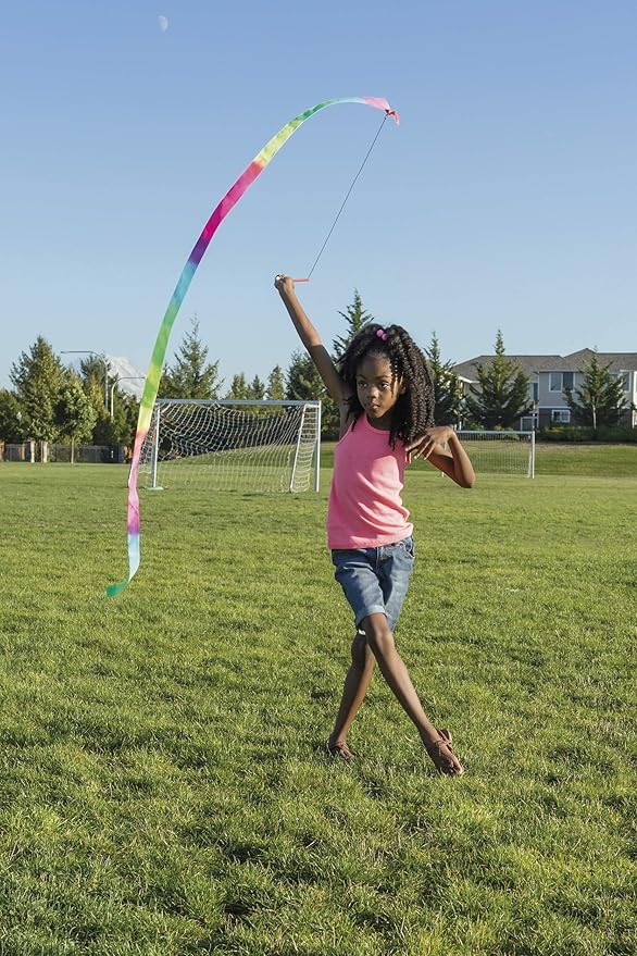 Playground Classics Rainbow Stunt Streamer - 6.5ft Multi-Colored Ribbon Streamer, Kids Outdoor Toys, Outdoor Toys for Girls