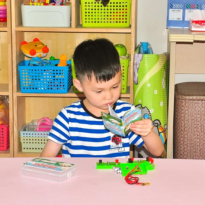 OSOYOO Kids Electricity Circuit Learning Kit for Science Study,Series Circuit Parallel Circuit, Physics Experiments Learning Tool for Kids Age 5+